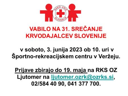 Vabilo na 31. srečanje krvodajalcev Slovenije v Veržeju, 3.6.2023.jpg